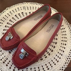 Michael Kors Women's Red Leather Loafers